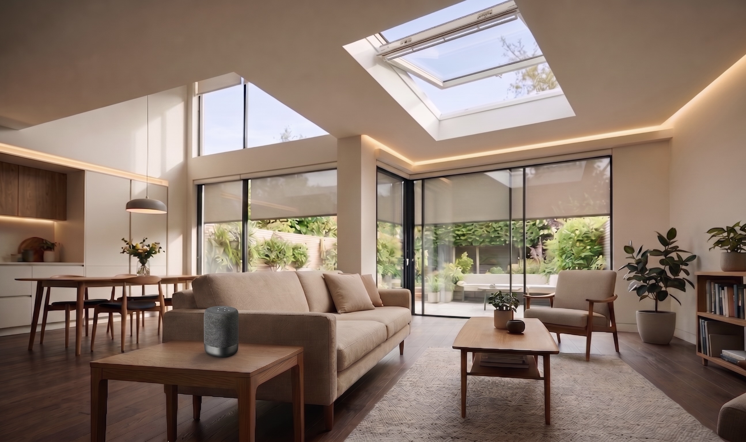 Smart home living room designed by 8 Bit Homes